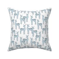 Fawn - Ice Blue on White Background by Andrea Lauren