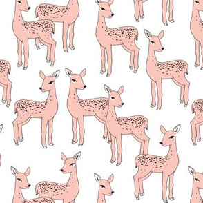 Fawn - Pale Pink on White by Andrea Lauren