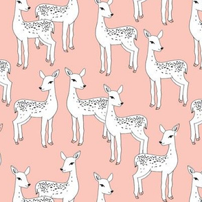Fawn - White on Pale Pink by Andrea Lauren