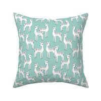 Fawn - White on Pale Turquoise by Andrea Lauren