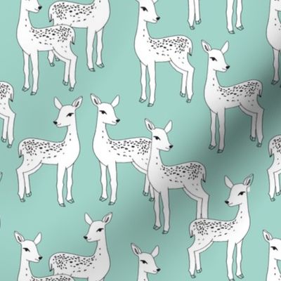 Fawn - White on Pale Turquoise by Andrea Lauren
