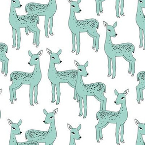 Fawn - Pale Turquoise on White by Andrea Lauren