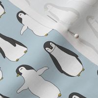 penguin // ice blue penguins pingu fabric birds winter design