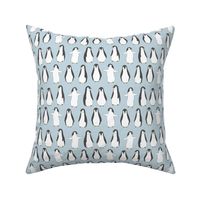 penguin // ice blue penguins pingu fabric birds winter design