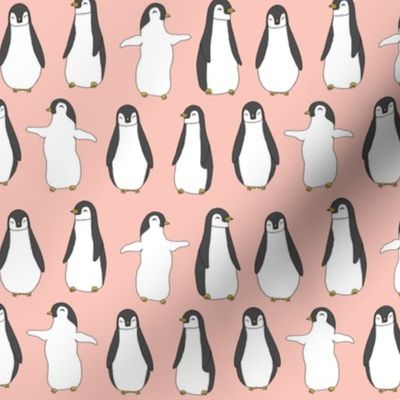 penguin // baby penguins pingu cute pink nursery baby fabric baby animals design