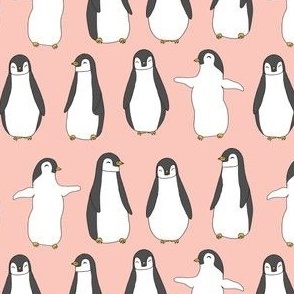 penguin // baby penguins pingu cute pink nursery baby fabric baby animals design