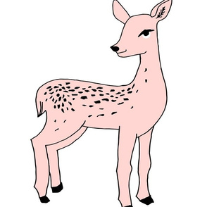 fawn deer // pastel pink plush plushie cut and sew pink 