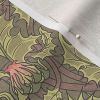 Art Nouveau Thistle Damask