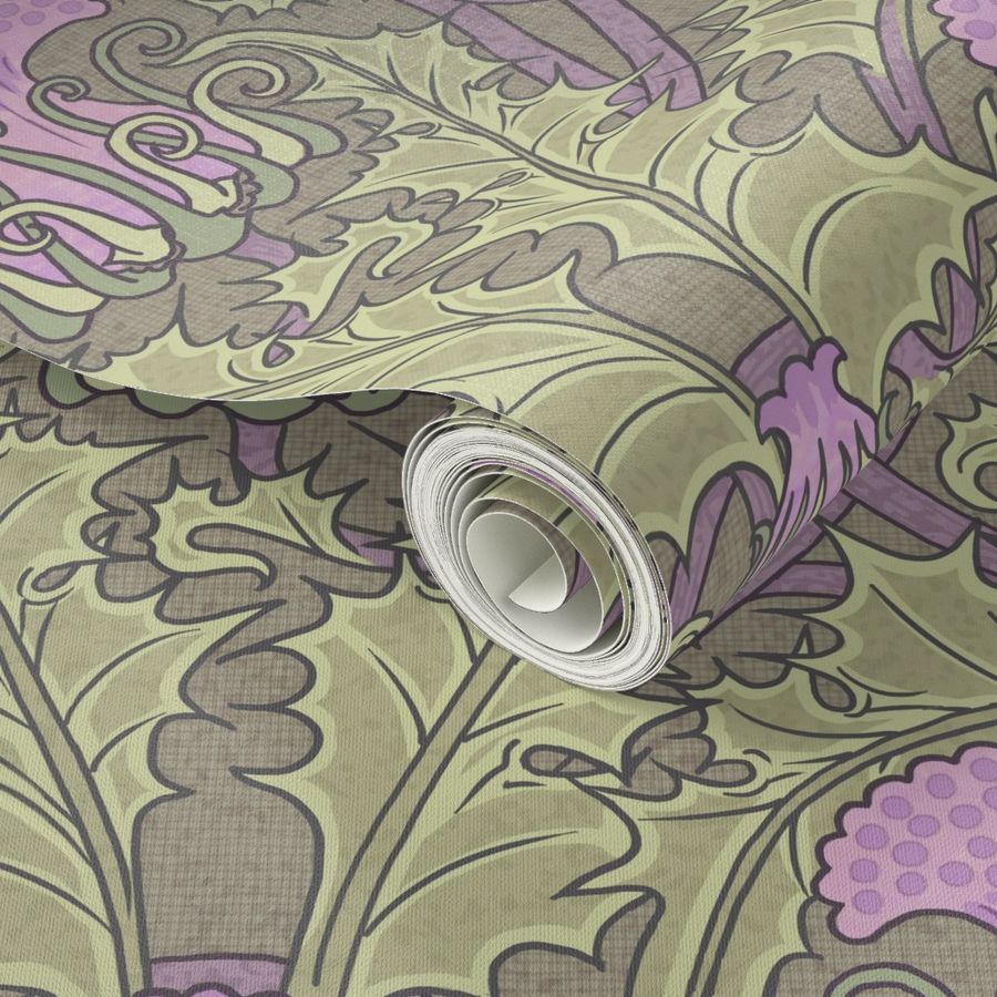 Art Nouveau Thistle Mauve