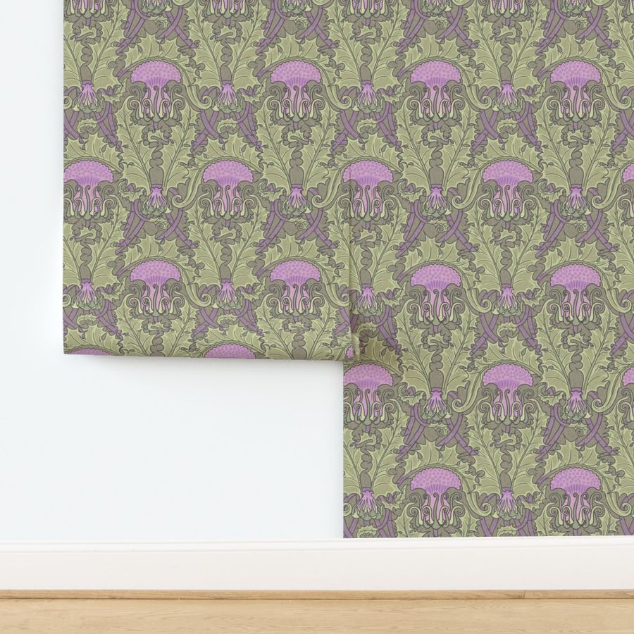 Art Nouveau Thistle Mauve