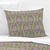 Art Nouveau Thistle Mauve