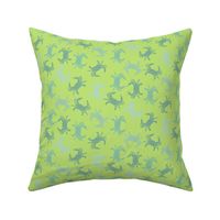 Crabs on Lime Colored Background
