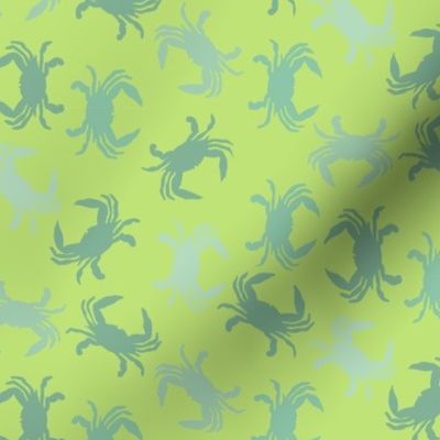 Crabs on Lime Colored Background