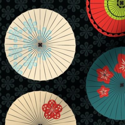 japanese umbrellas summer colors