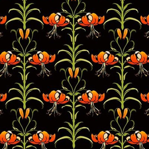 tiger lily stencil black