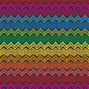 Rainbow Chevron Waves (Dark)