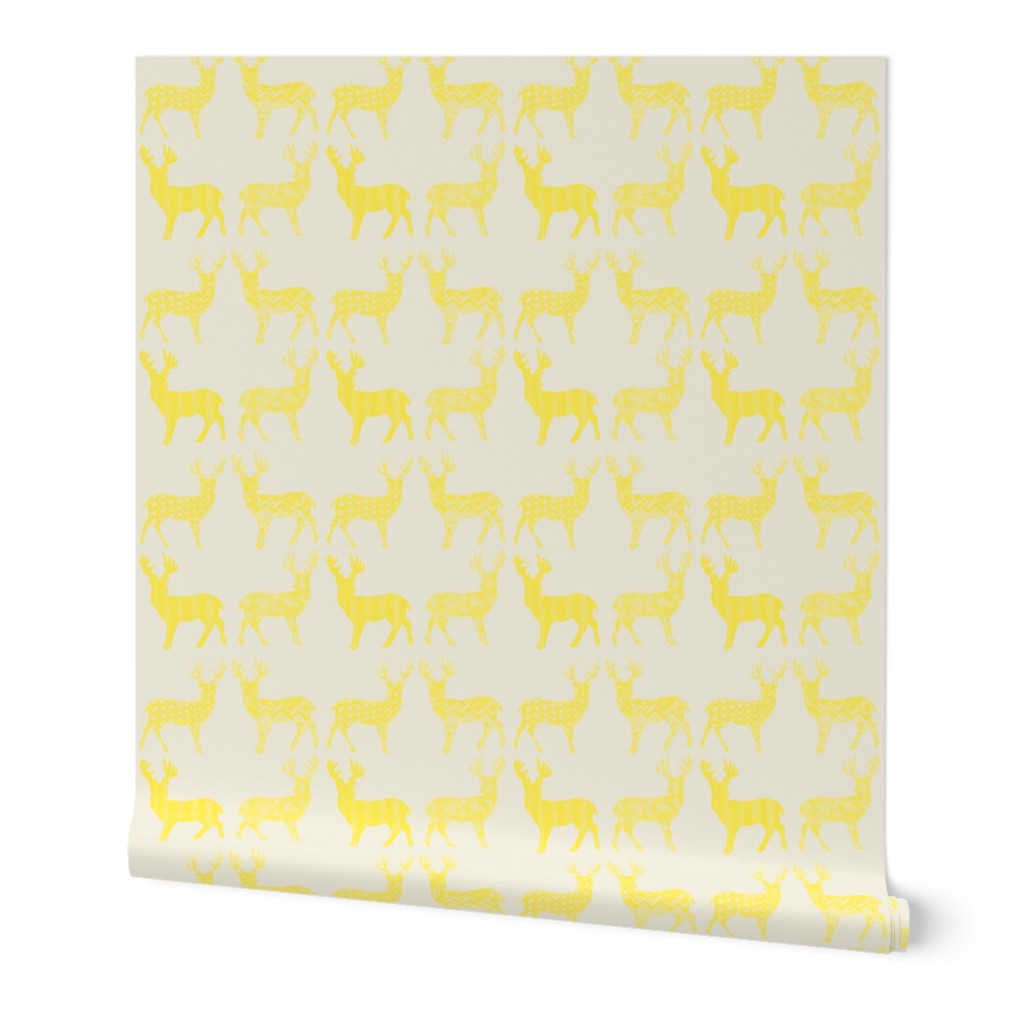 Yellow Meadow Deer on White