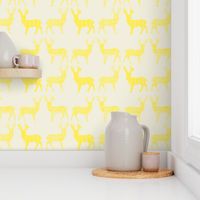 Yellow Meadow Deer on White