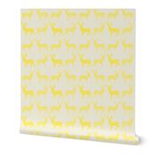 Yellow Meadow Deer on White