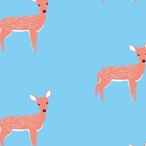 Fawn on Light Blue Background