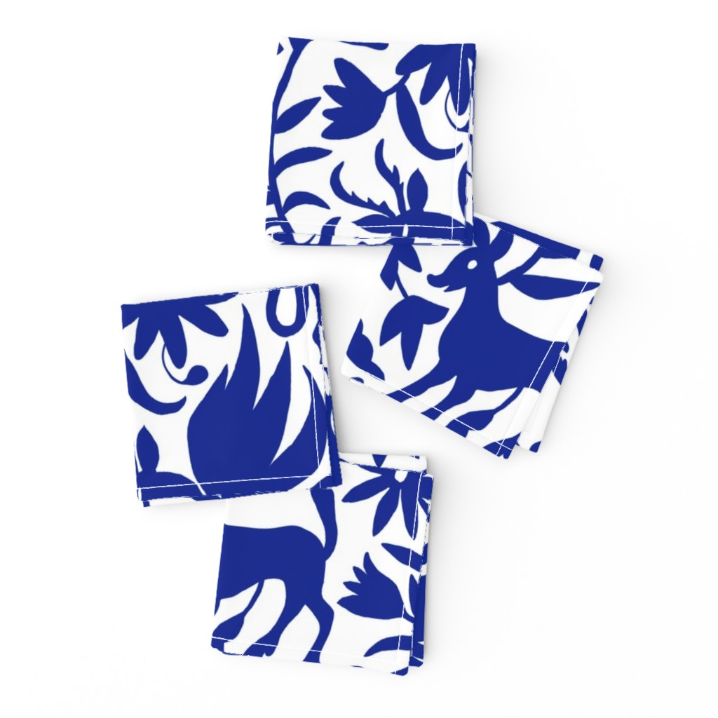  Mexican Otomi Animals - Large Navy