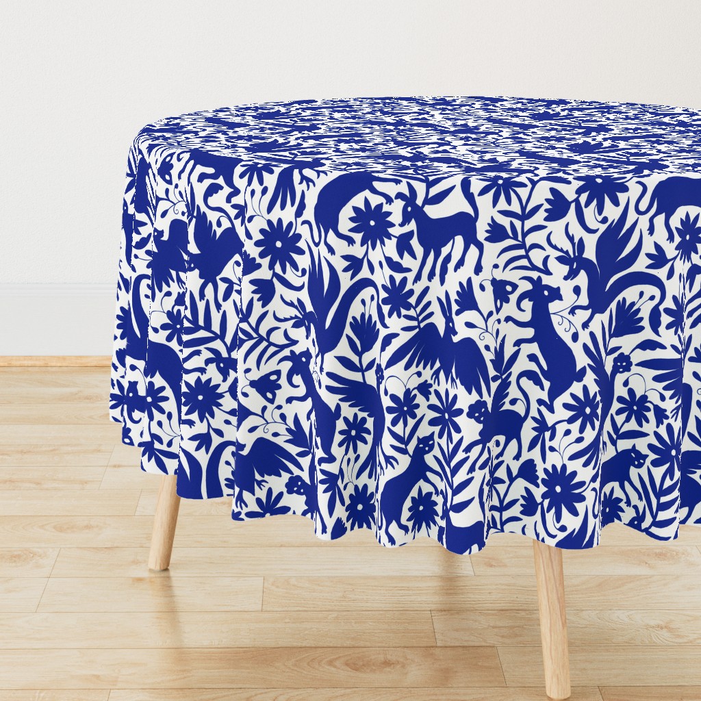  Mexican Otomi Animals - Large Navy