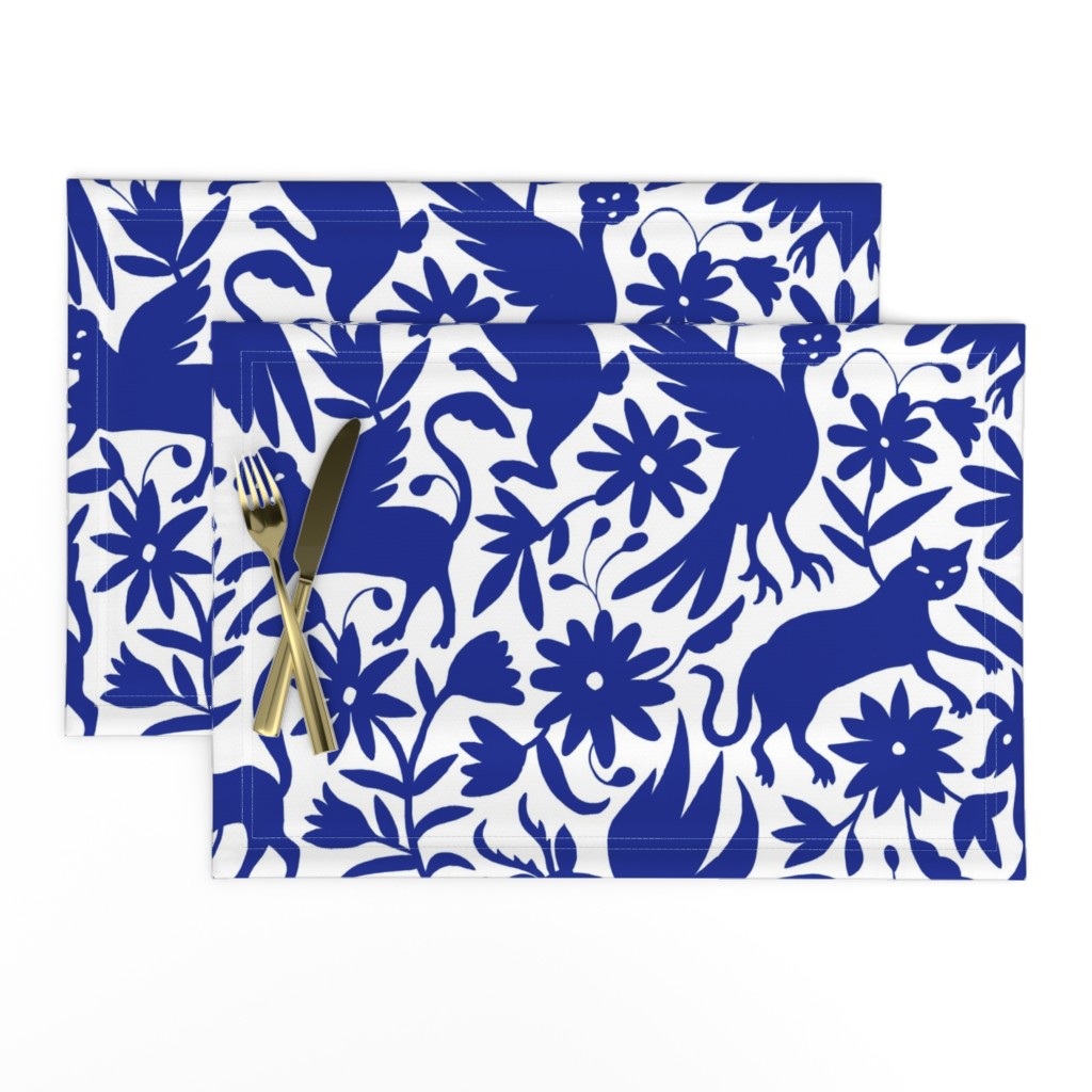  Mexican Otomi Animals - Large Navy