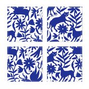  Mexican Otomi Animals - Large Navy