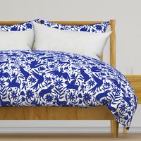  Mexican Otomi Animals - Large Navy