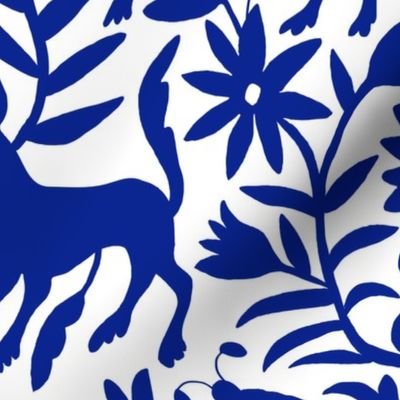  Mexican Otomi Animals - Large Navy