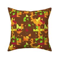 Retro Brown Green Orange Geometric