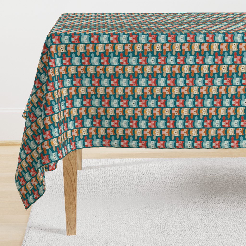 fox blocks in teal