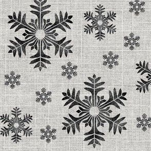 Snowflakes on linen