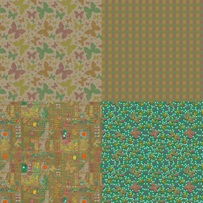 Floating Flowers Coordinating Fat Quarters