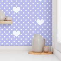 Polka Dot and Heart Lilac