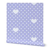 Polka Dot and Heart Lilac