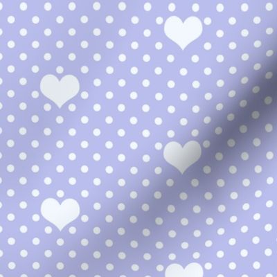 Polka Dot and Heart Lilac