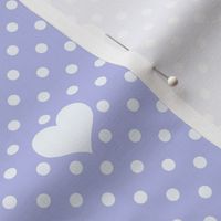 Polka Dot and Heart Lilac