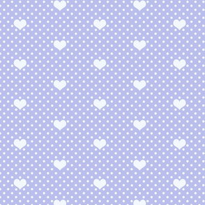 Polka Dot and Heart Lilac