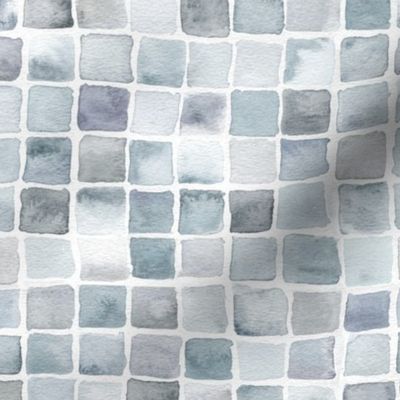 watercolor squares grid in grey 