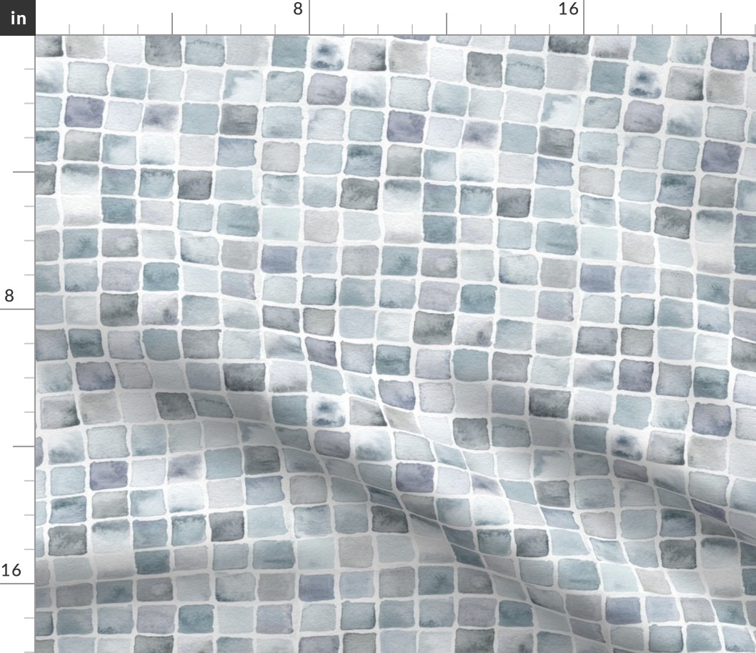 watercolor squares grid in grey 