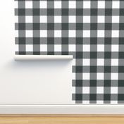 Large Charcoal Gray Buffalo Check Gingham