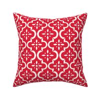 Lobster Red Ikat Moroccan Flower