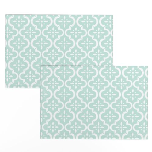 Mint Ikat Moroccan Flower