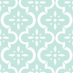 Mint Ikat Moroccan Flower