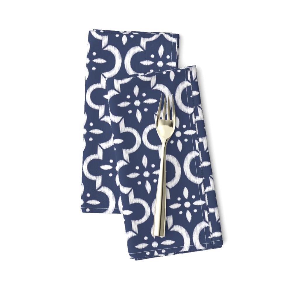 Navy Ikat Moroccan Flower