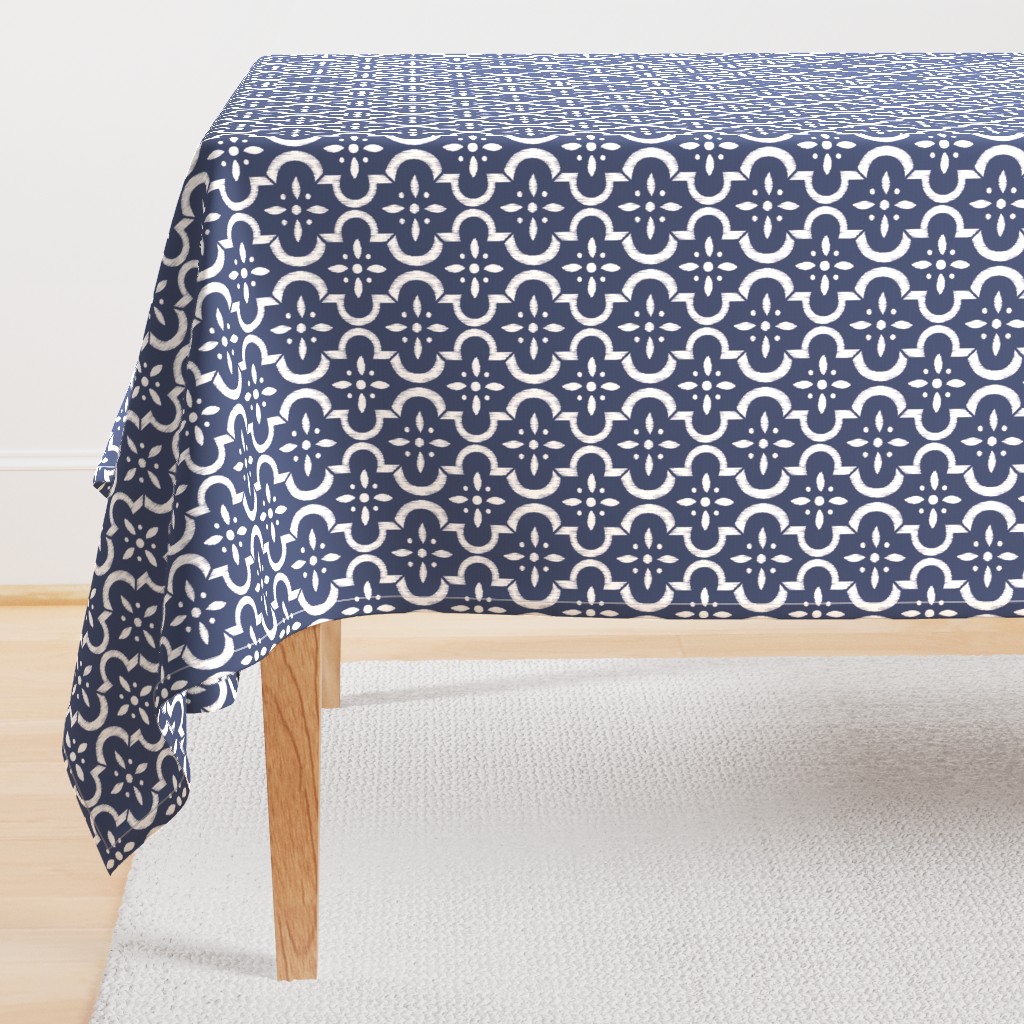 Navy Ikat Moroccan Flower