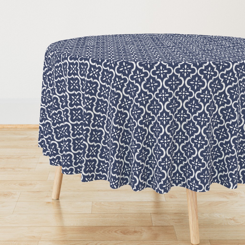 Navy Ikat Moroccan Flower