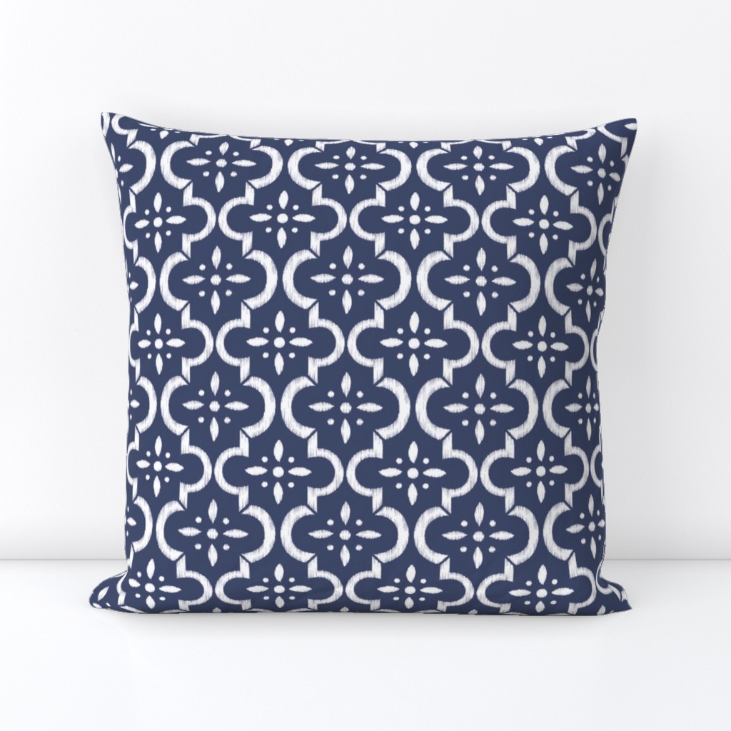 Navy Ikat Moroccan Flower