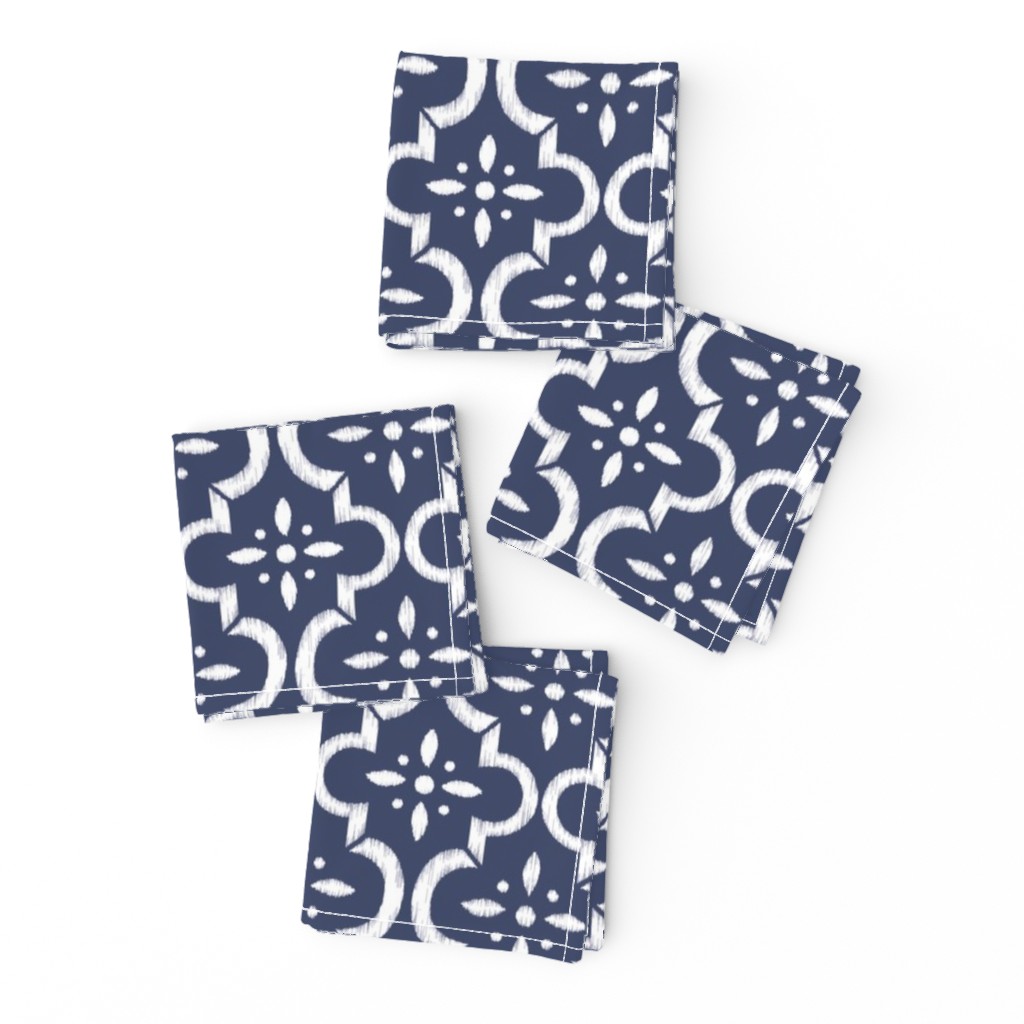 Navy Ikat Moroccan Flower